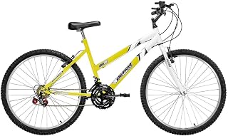 Bicicleta de Passeio Ultra Bikes Esporte Bicolor Aro 26 Reforçada Freio V-Brake – 18 Marchas Amarelo/Branco