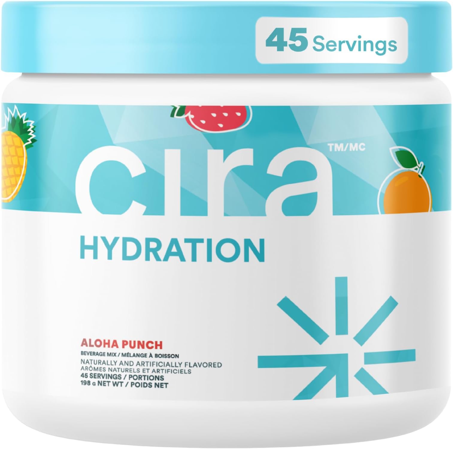 Cira Hydration Powder (45 Servings) - Electrolyte Drink Mix with Himalayan Salt for Dehydration Relief and Recovery - Fruit Punch