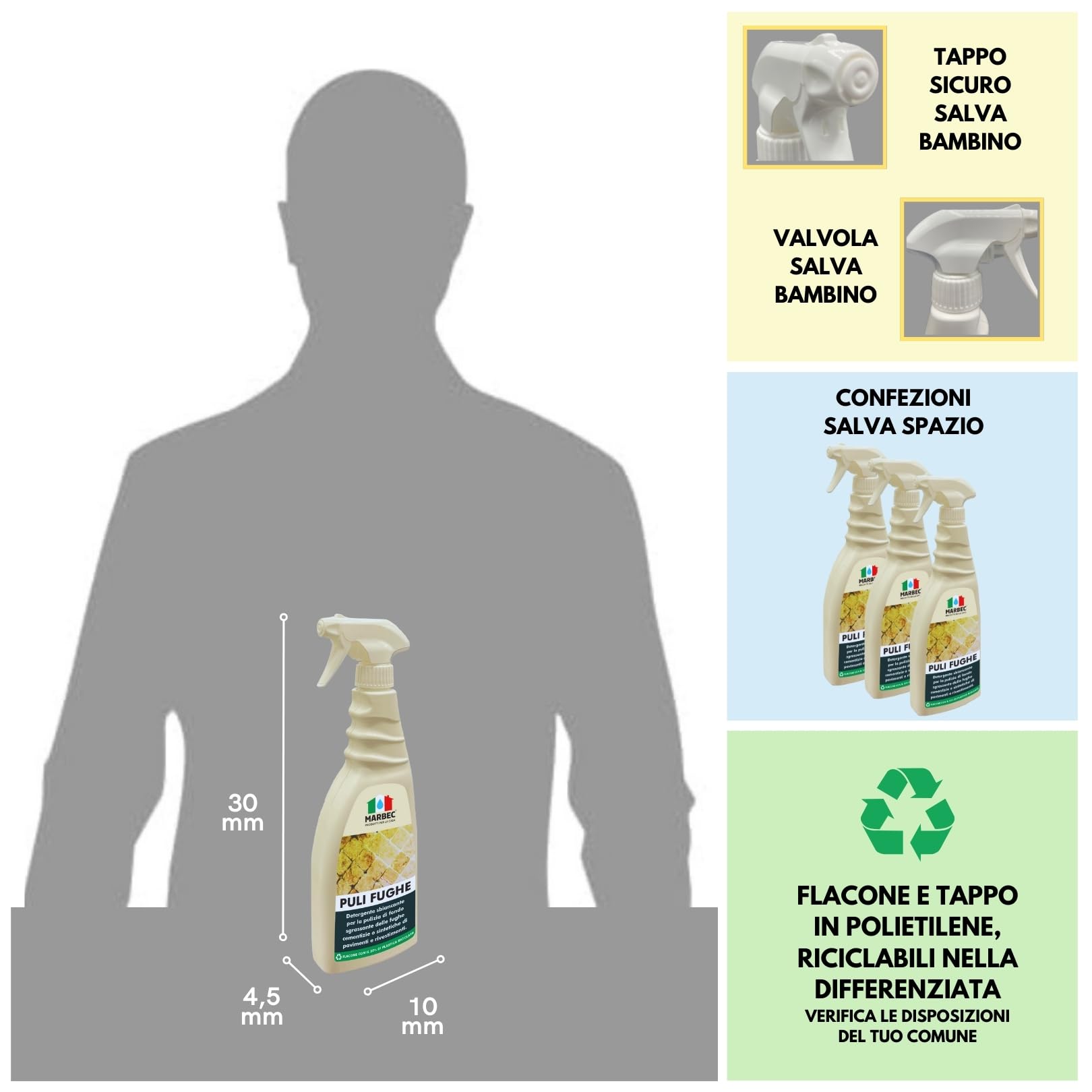 MARBEC PULI FUGHE 750ML Detergente smacchiatore per fughe
