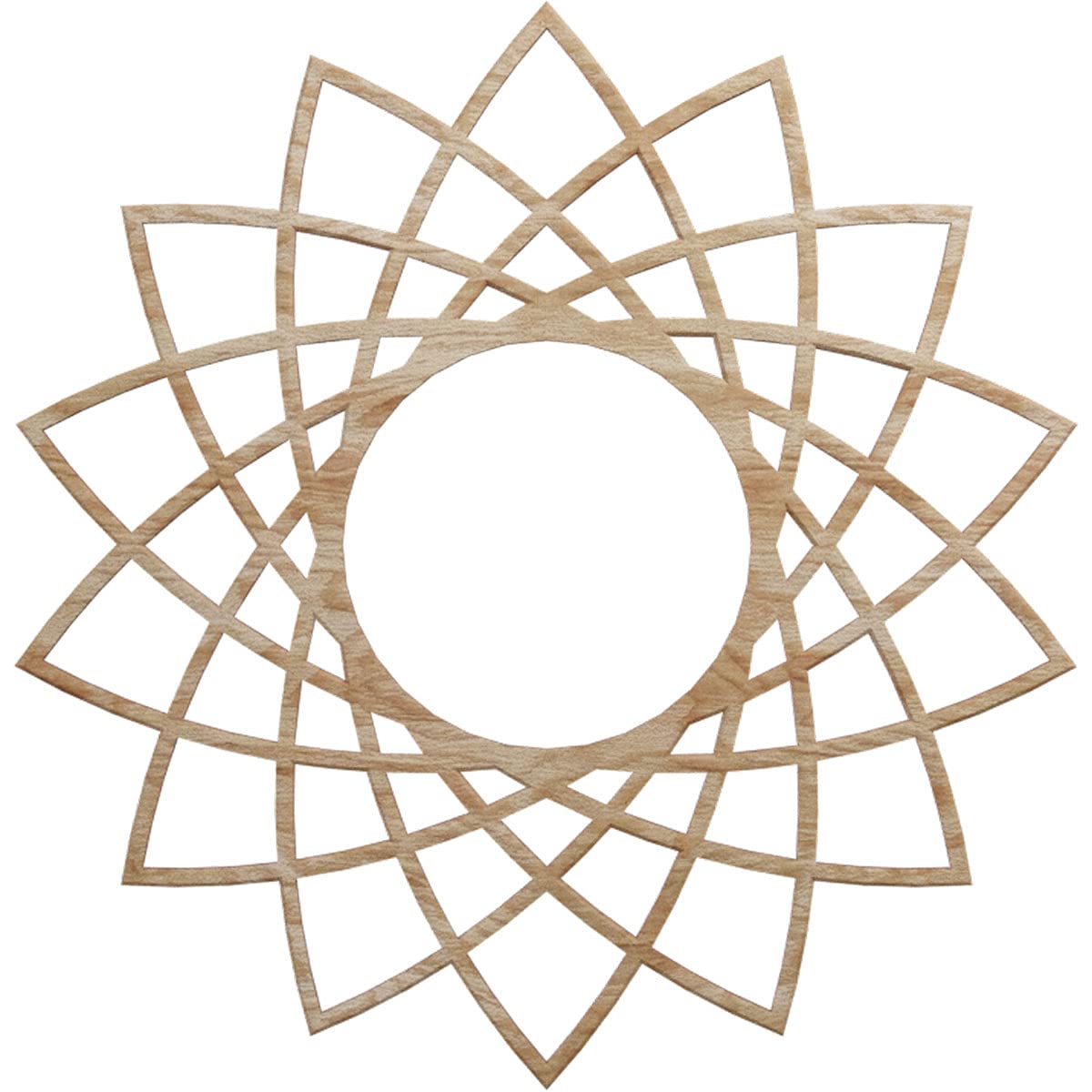Ekena Millwork 20"OD x 7 3/4"ID x 3/8"T Eleanor Wood Fretwork Pierced Ceiling Medallion, Red Oak