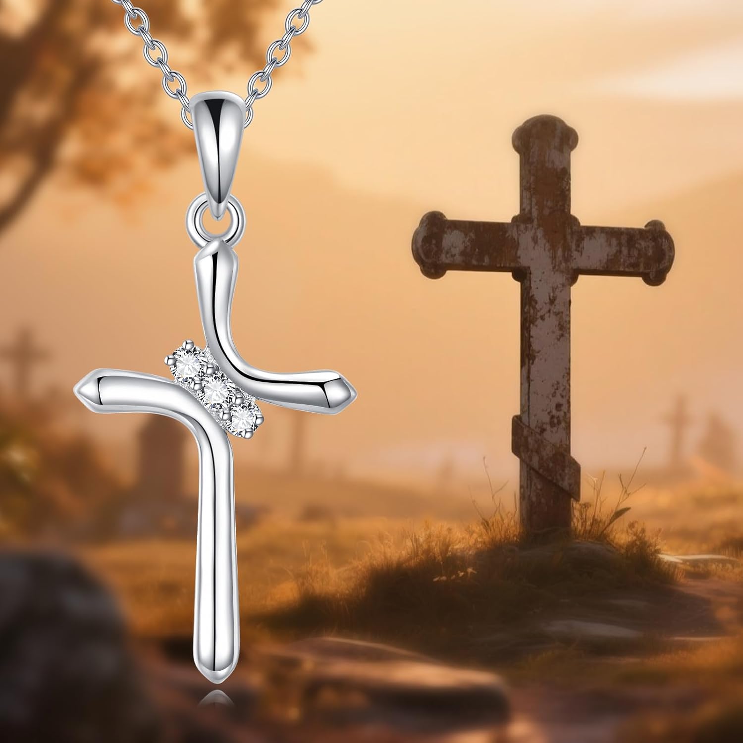 Moissanite Necklace for Women 925 Sterling Silver Eternal Pendant 1ct Lab Diamond Necklace Jewelry Gifts for Wife Girlfriend Mom - Image 6