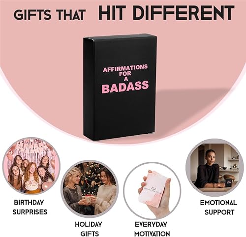 Miniatura 4 de Tarjetas de afirmación Badass - Tarjetas motivacionales e inspiradoras diarias para mujeres