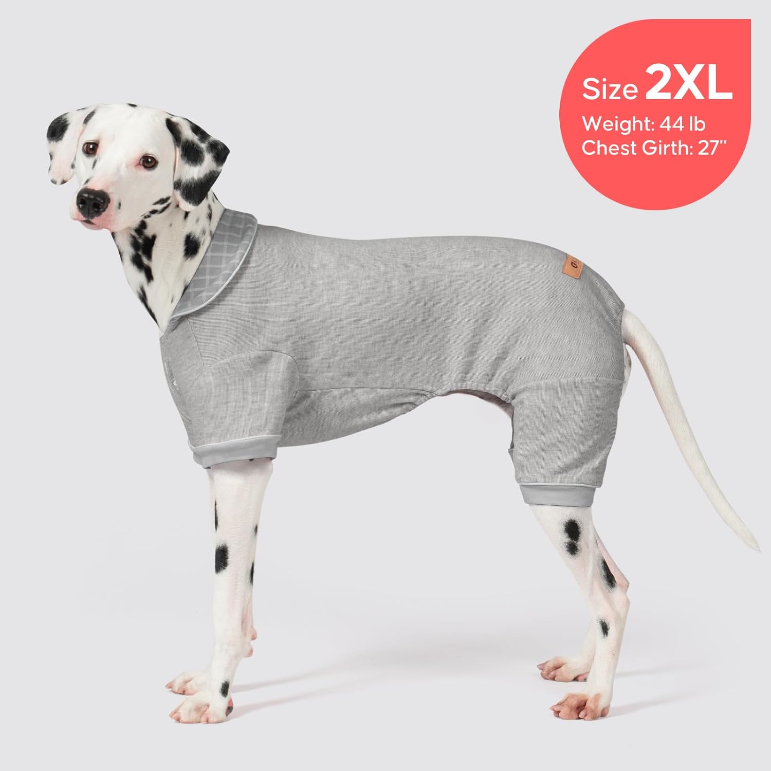 KYEESE Dog Pajamas, Soft Dog Pajamas for Large Dogs Girl Boy, Stretchy Dogs PJS Lightweight Onesie Clothes, Comfy Jammies Pet Jumpsuit Outfit, Grey, 3XL