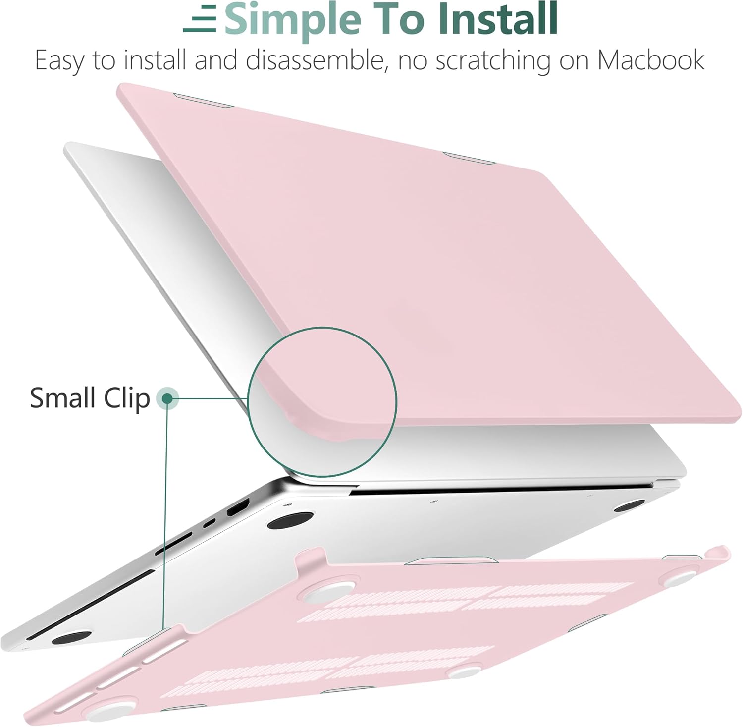 DONGKE Compatible with New MacBook Pro 16 inch Case 2024 [M4 Pro / M4 Max Chip] Model A3403 A3186, Protective Plastic Hard Shell & Keyboard Cover & Screen Film & Type C Adapter - Frosted Solid Pink - Image 3