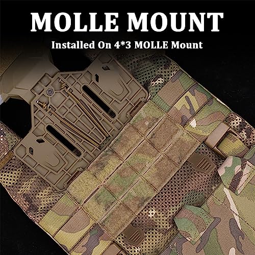 Placa porta teléfono táctico negro con adaptador Molle chaleco 3