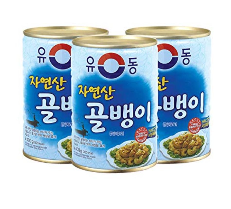 YooDong Canned Seafood Collection 3 Cans | 유동 골뱅이, 왕꼬막 3캔 모음, 3 Bai Top Shell (골뱅이)