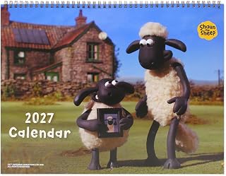 2027年壁掛けカレンダー 大判サイズ-ひつじのショーン （2027年1月〜2027年12月版）6201H02040 キャラクター | 2027年版, 年間カレンダー, 月めくり