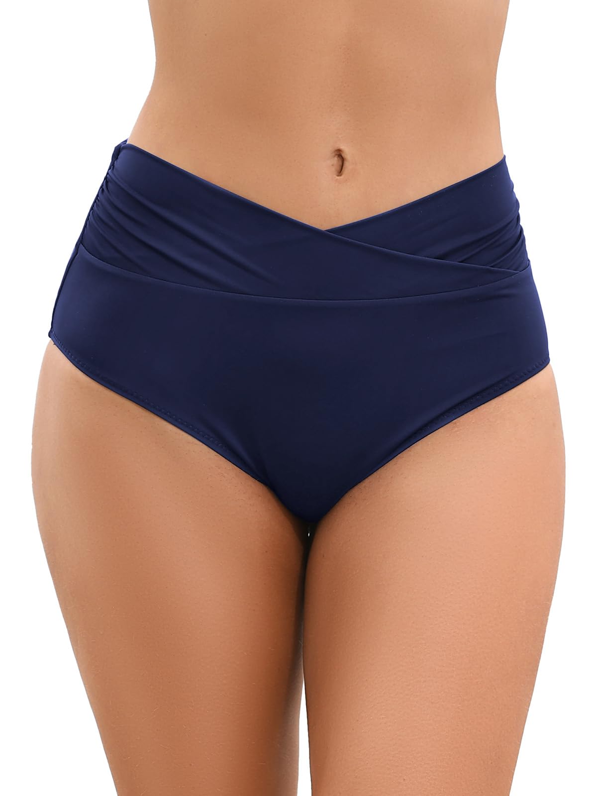 SHEKINI Damen Bikinihose High Waist Abdominal Kontrolle Badehose Bikini Hose