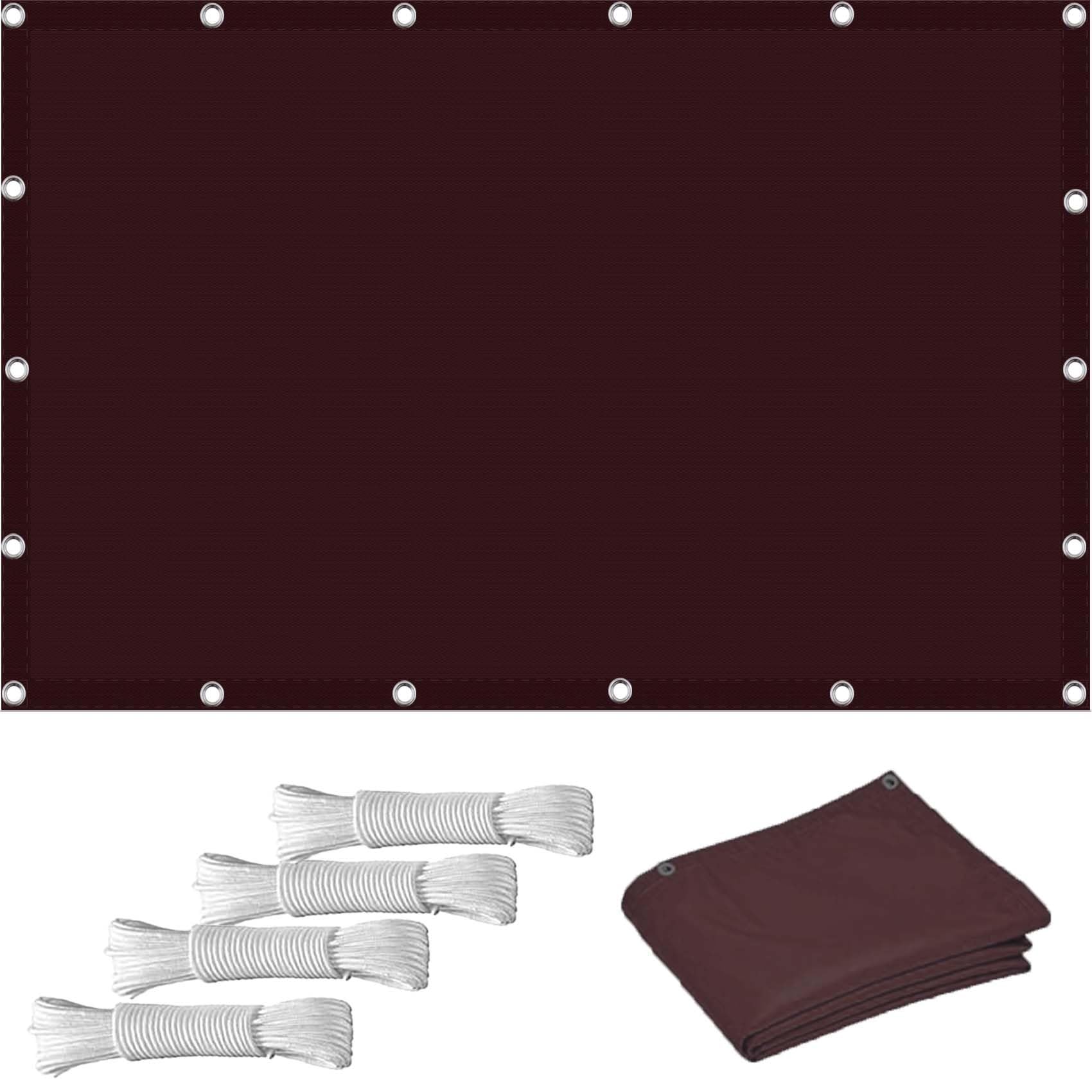 GLDYTVF Outdoor Sun Shade Sail Canopy 2.5 x 4m UV and Water Resistant Weatherproof Customizable Terrace Awning in Red Wine Color