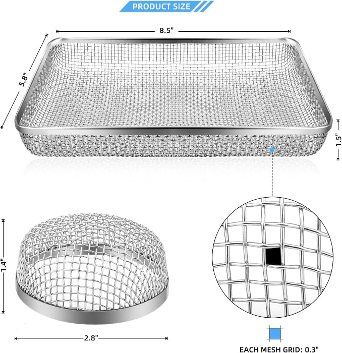 Miniatura 2 de SVNR Paquete de 3 pantallas de insectos voladores para rejillas de ventilación de refrigerador de caravana, 8.5 x 5.8 x 1.5 pulgadas y 1.4 x 2.8 x