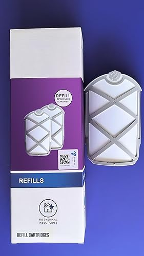 Vista 4 de Juego de 8 cartuchos de repuesto compatibles con Zevo M364, repuesto sólo compatible con Zevo Plug-in Light M364A y Max, azul