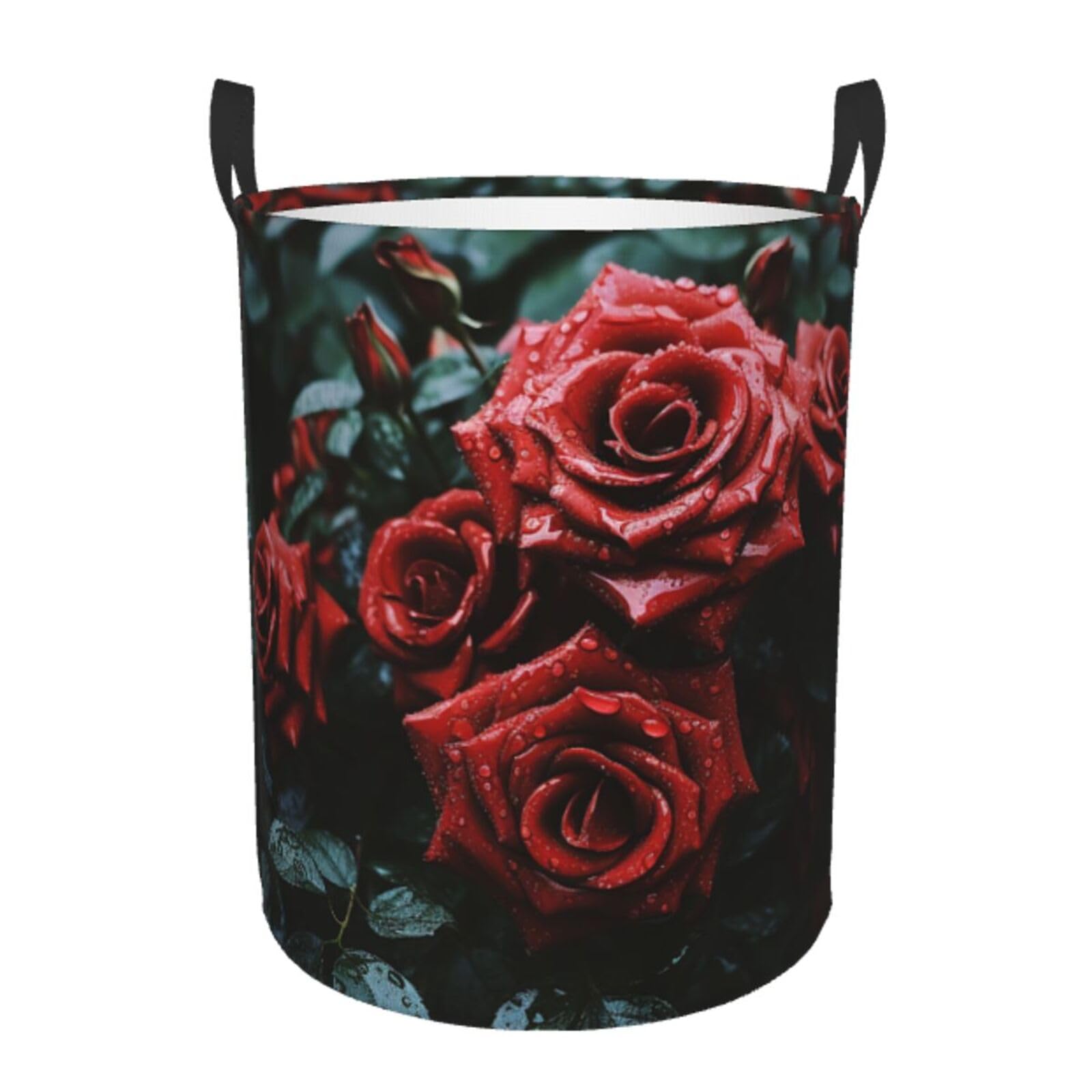 Panier à linge imperméable pliable rouge noir bac de rangement avec poignées