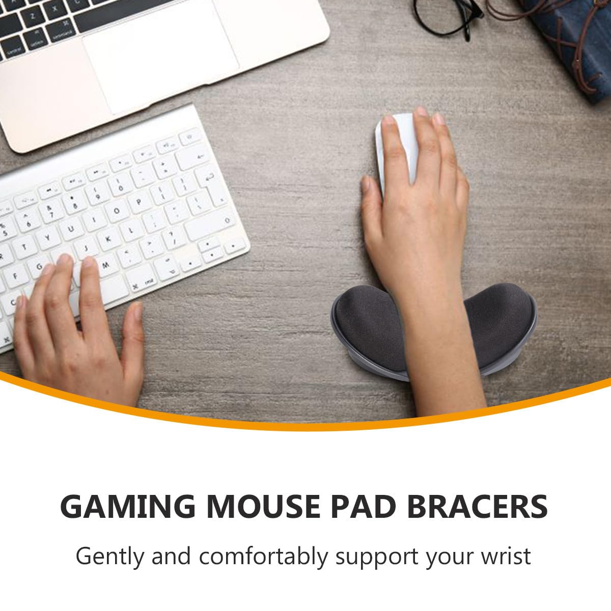 MAGICLULU 3-teiliges Gaming-mauspad Integriertes Handgelenkauflage-pad Handauflage-pad Für Memory Foam-kissen Schwarz Ergonomische Unterstützung