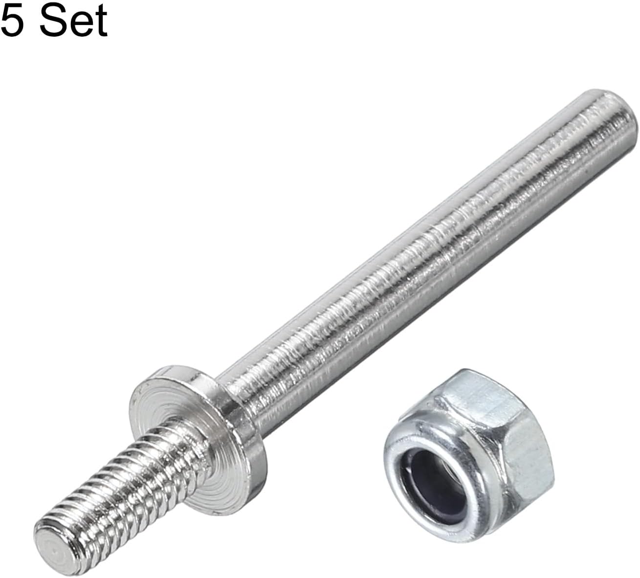 MECCANIXITY Pack of 5 Landing Gear Steel Axle 5/32 Inch Dia 1.7 Inch Length M4 Wheel Drive Shaft with Nuts for RC Airplane