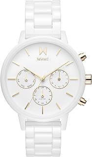 MVMT Nova Ceramic Qtz Multifunction White Dial Women's Watch|Ceramic Material|White Color Band - 28000120-D Price In India