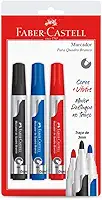 Marcador para Quadro Branco, Faber-Castell, 17866, 3 Cores