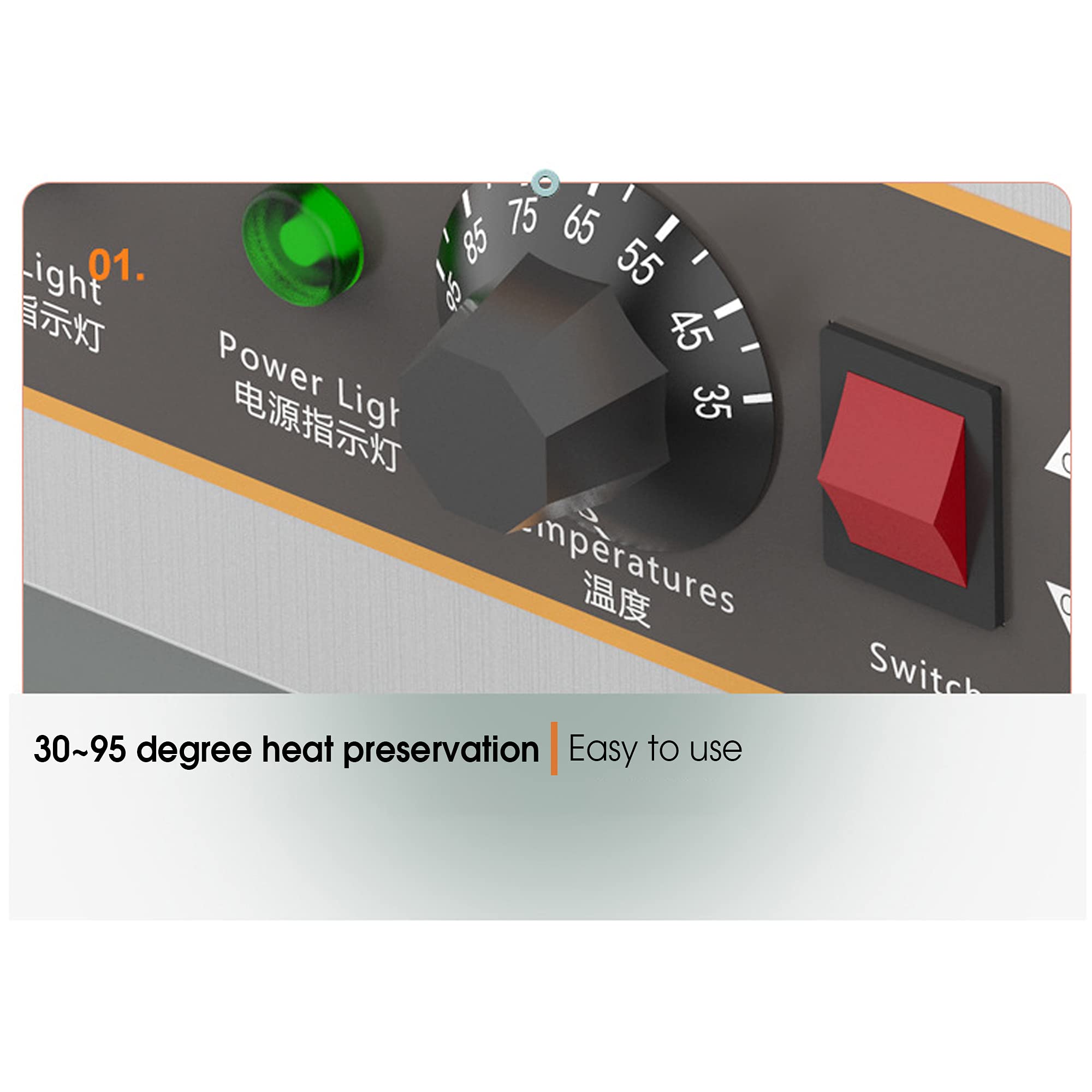 Scaldavivande elettrico, macchina elettrica per la conservazione del calore, in acciaio inox da 1100 W, dispositivo di riscaldamento per perle di tapioca, ideale per buffet di catering ed eventi