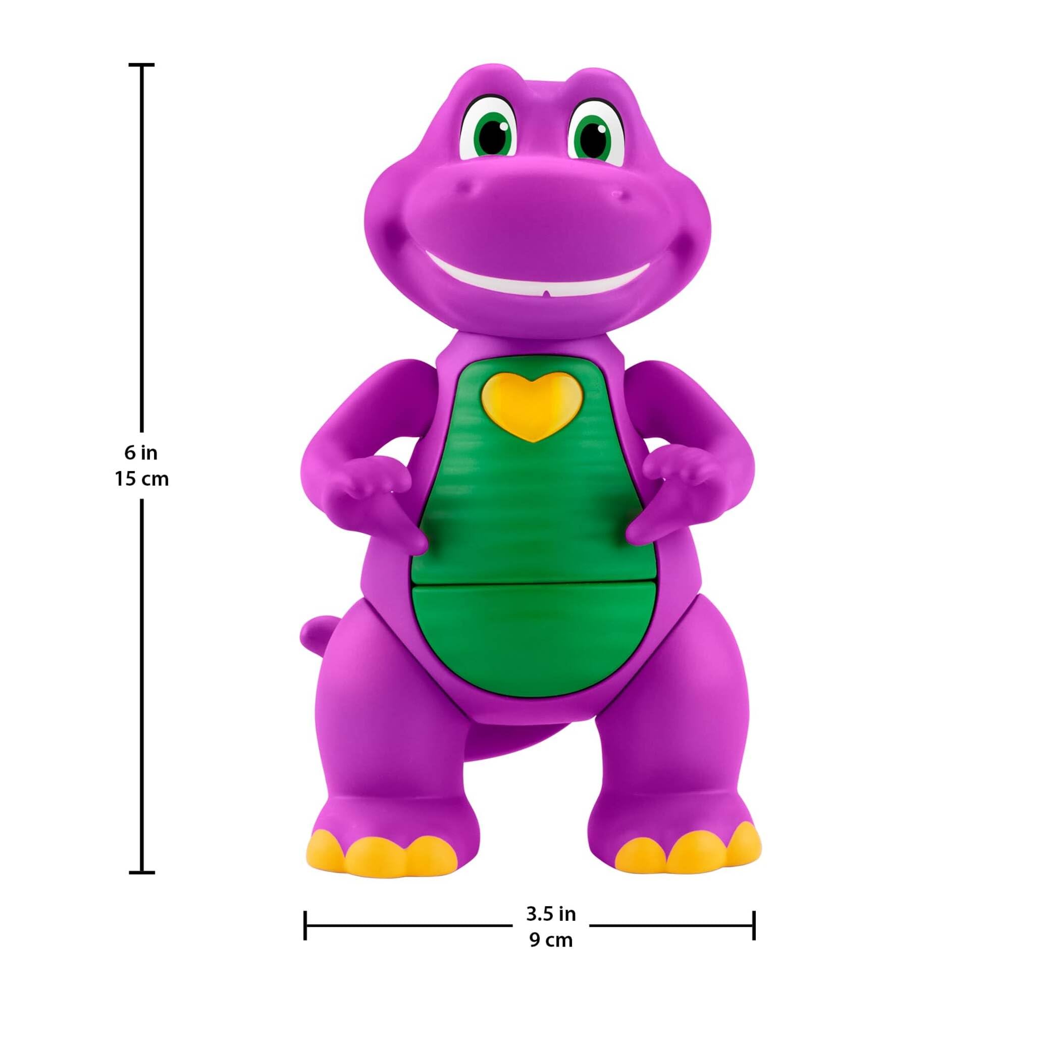 Barney Fisher-Price Barney's World Heart Hands Juguete Musical de Figura 14,48cm de Altura con Luces, para niños y niñas de Preescolar a Partir de 2 años, JFF05