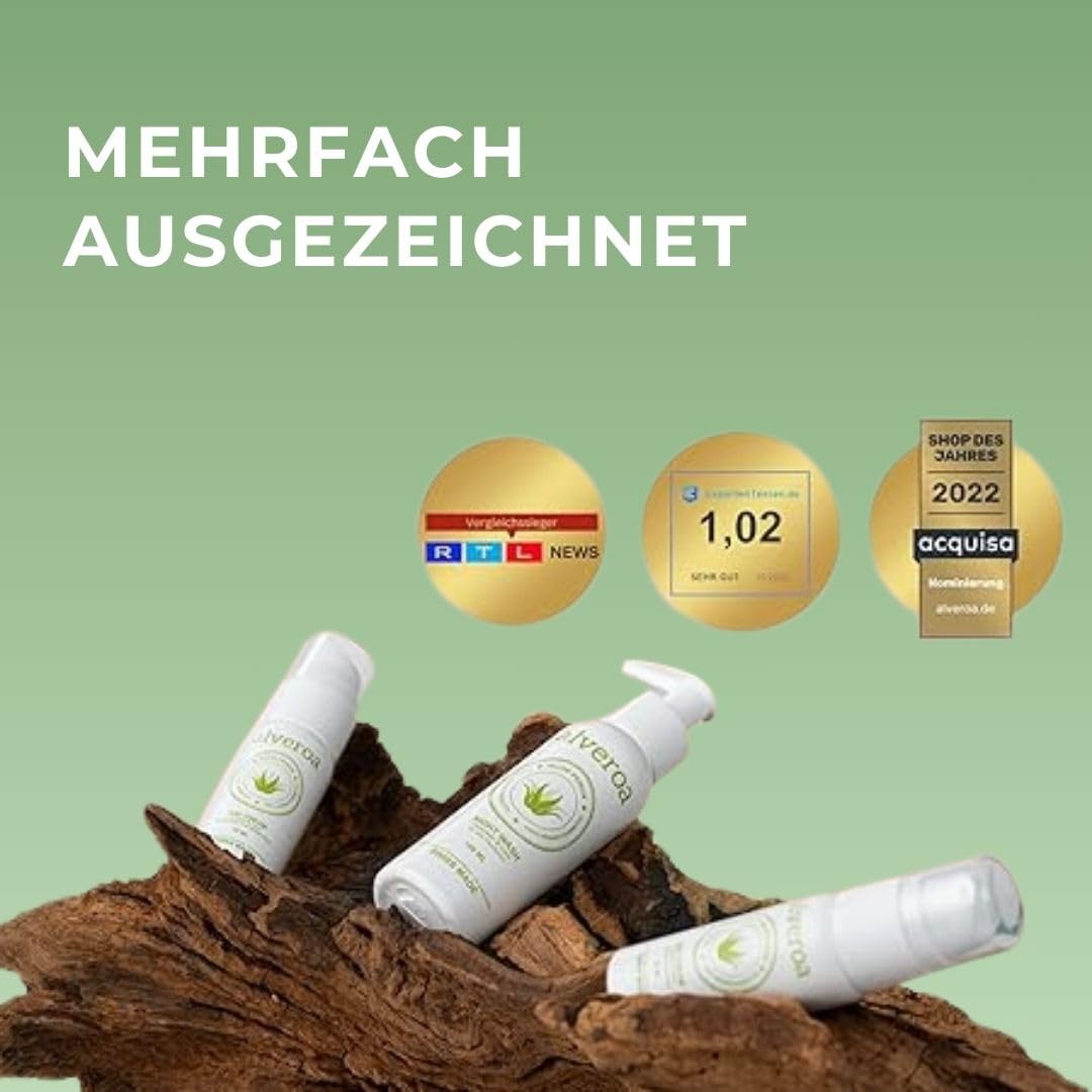 Day Cream | Le vainqueur du comparateur | Crème naturelle à l'aloe vera | Anti-âge | Cosmétique naturel | Crème pour le visage | Crème hydratante pour le visage | Peau normale et grasse | 50