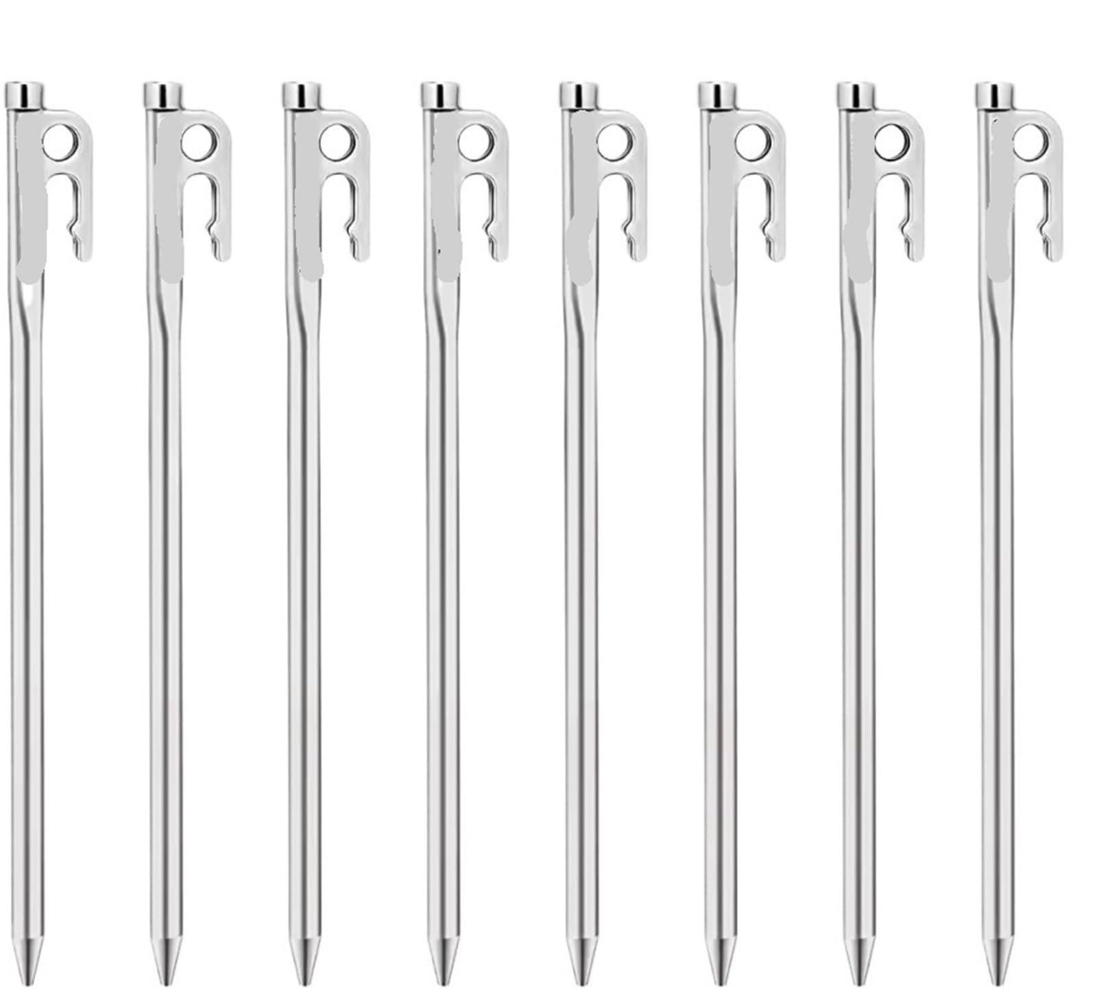 Piquets de Tente, Kits d'accessoires de Camping Haute résistance Clous Tente d'extérieur Piquets randonnée en Acier Inoxydable