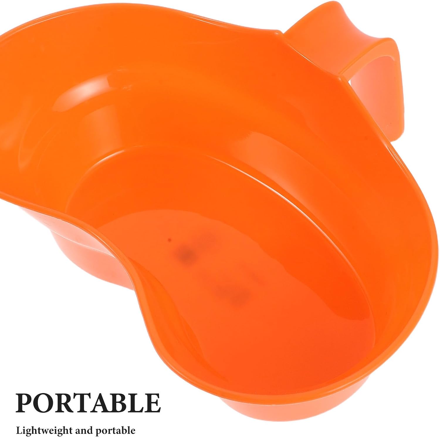 Bedridden Emesis Cup with Handle, Wide Mouth Orange Plastic