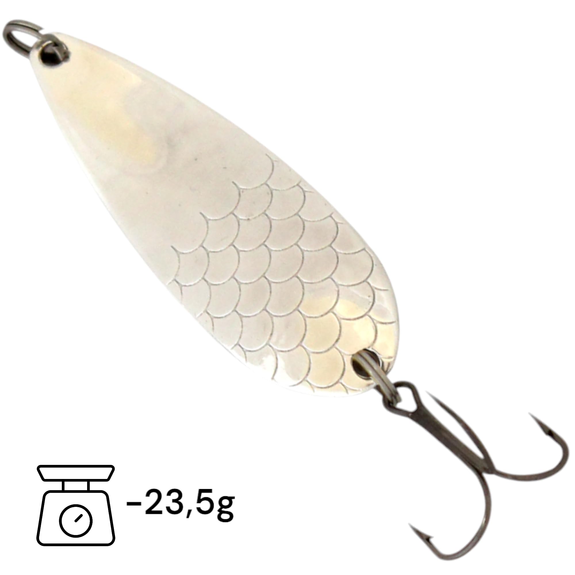 Freccia asimmetrica 23,5 g/8,5 cm – luccio pesce persico – esca da pesca – Cucchiaio di metallo – Esca dura – Set per pesca – Angel Spoon – Esca per luccio – Esca persico