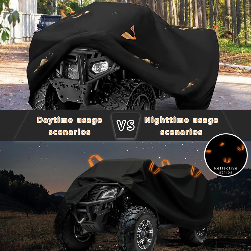 Motorrad Abdeckplane für Goes Terrox 400 2024, 210D Oxford Wasserdicht Winddichte Reißfest Quad Abdeckplane mit Reflektionsstreifen