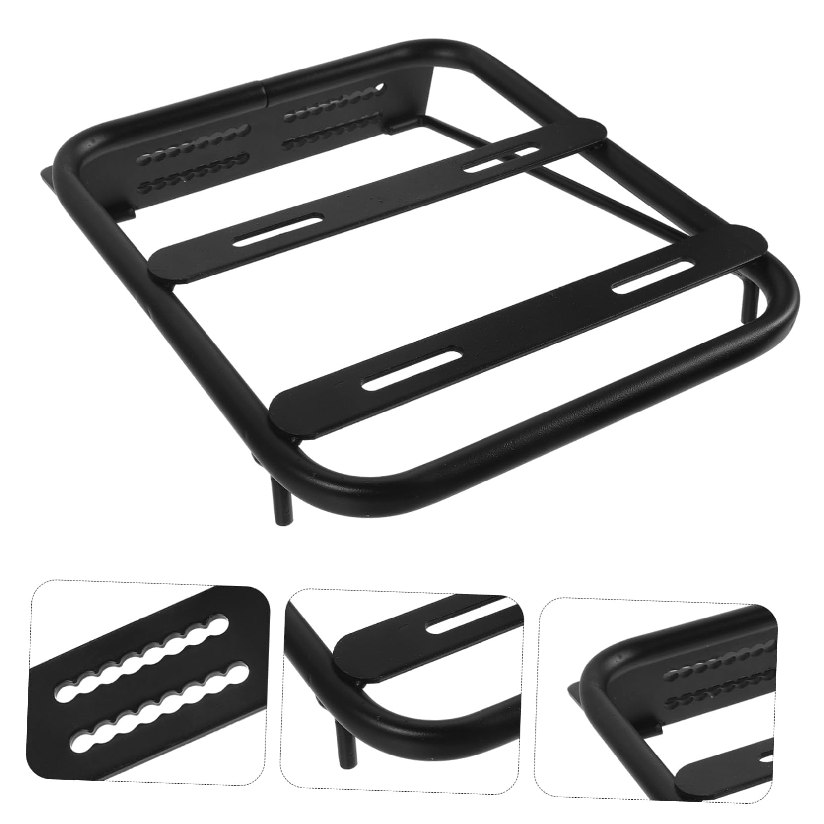 TOYANDONA Porte-Bagages Arrière de Moto Noir, en Alliage D'aluminium Support Allongé, Multifonction, Pratique et Sûr pour Usage Quotidien