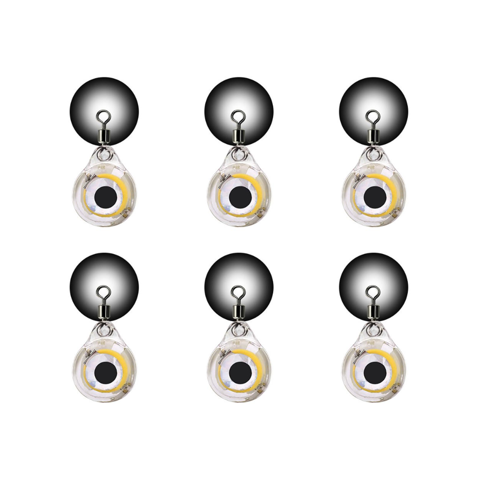 DONGKER Luce per Esche da Pesca, 6 Pezzi Lampada Pesca Subacquea con Design Fisheye, Luci Luminose Esca per Pesca Mare e Ghiaccio in Barca
