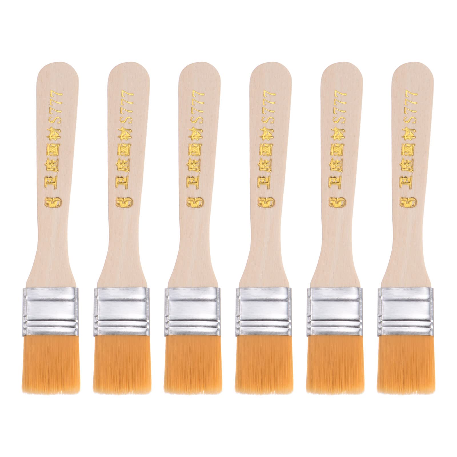 sourcing map 0.9" Width Small Paint Brush Nylon Bristle with Wood Handle Painting Tool for Wall, Door, Cabinets, Furniture, Fences 6Pcs