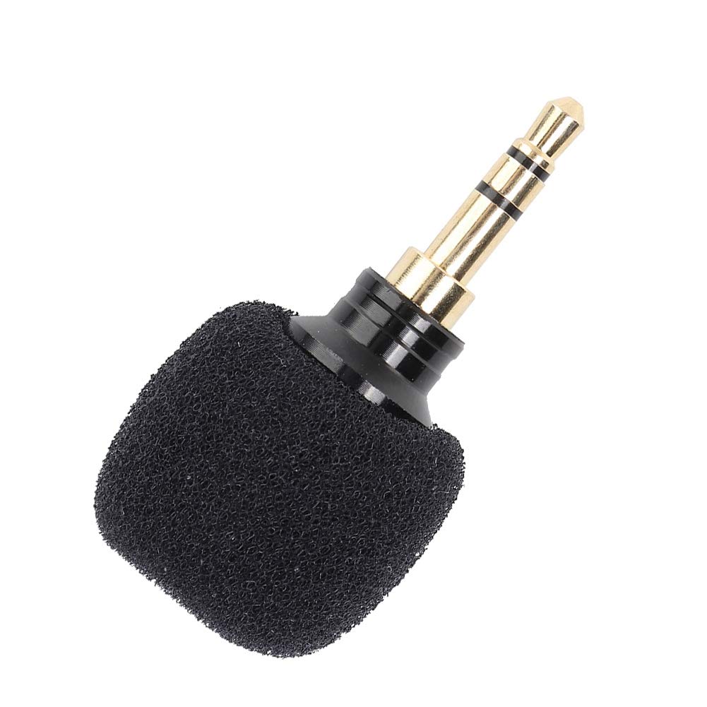 ZJchao Mobile Phone Microphone, Mini Microphone Mini 3.5mm Black Portable for Mobile Phone Recording (Three Poles)