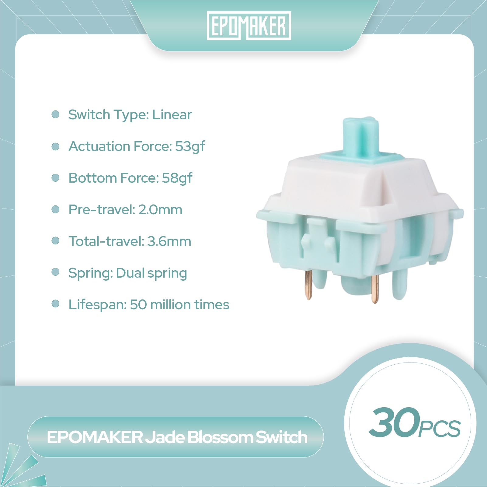 EPOMAKER Jade Blossom Mechanical Switch Set for Mechanical