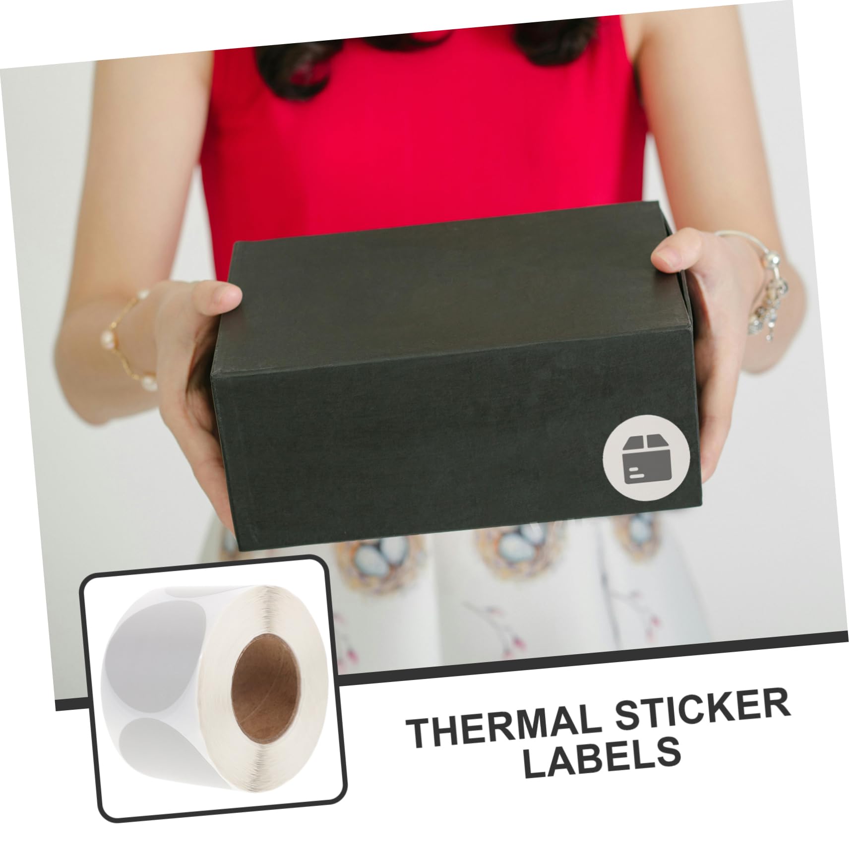 BCOATH 1Roll Self Adhesive Thermal Labels of Blank Express Labels for Shipping and Organizing Scratch Resistant for Easy Use