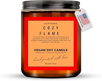 8oz Handmade Candle - Unique Scent of Fireside - Cozy Flame