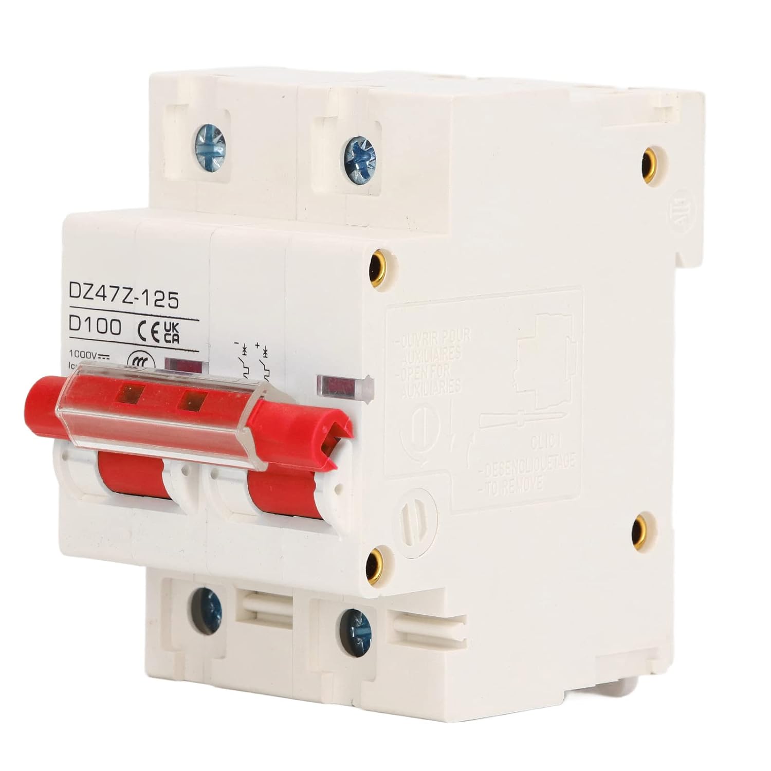 Amazon.co.jp DC サーキットブレーカー、簡単な設置 1000V ミニサーキットブレーカー 2P DZ47Z 125 Pa66