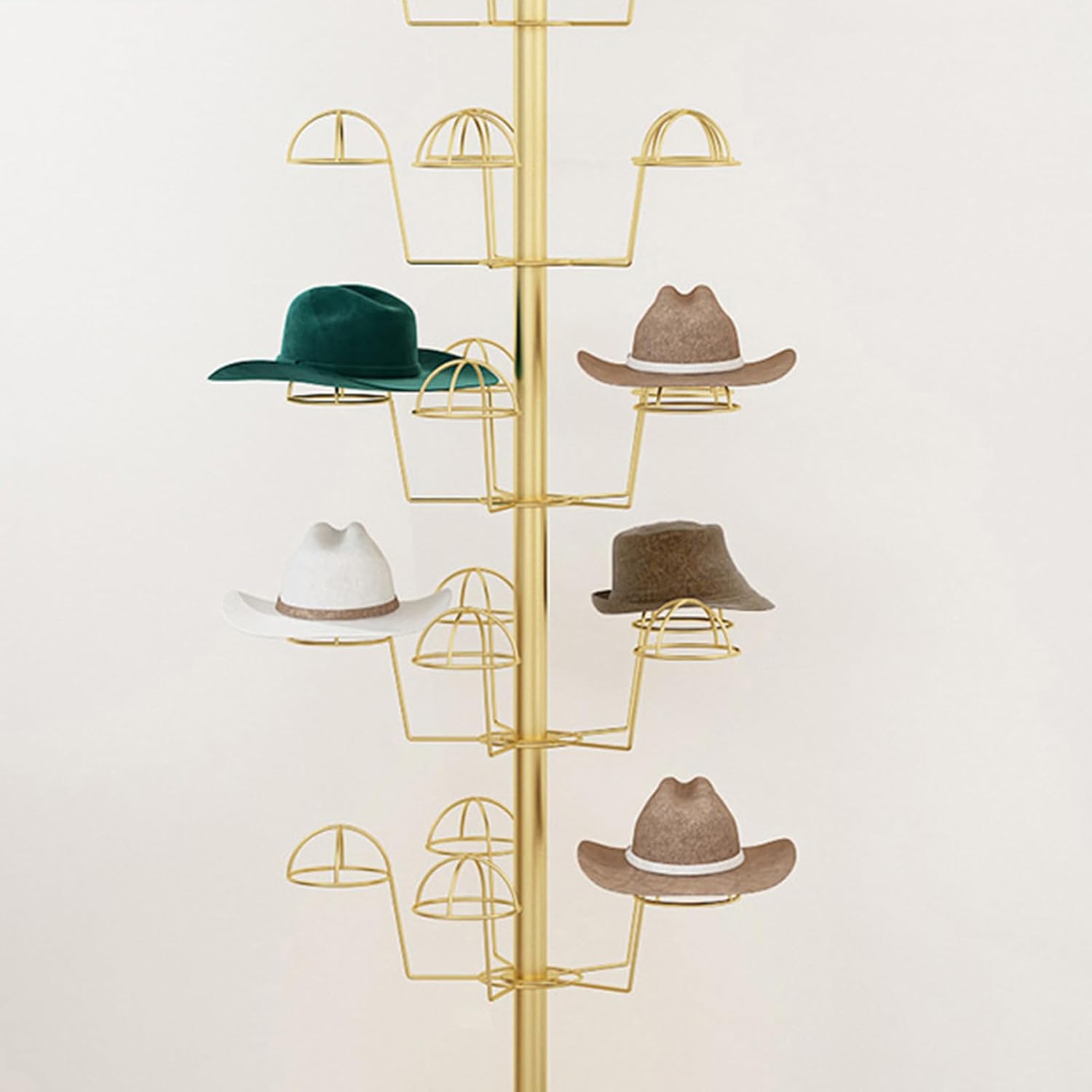 Hat Rack Metal Helmet Stand Display Rack for Baseball Caps Hat Organizer for Clothing Shops Stalls and Retail Shops Hat Display Stand for Kids and Adults