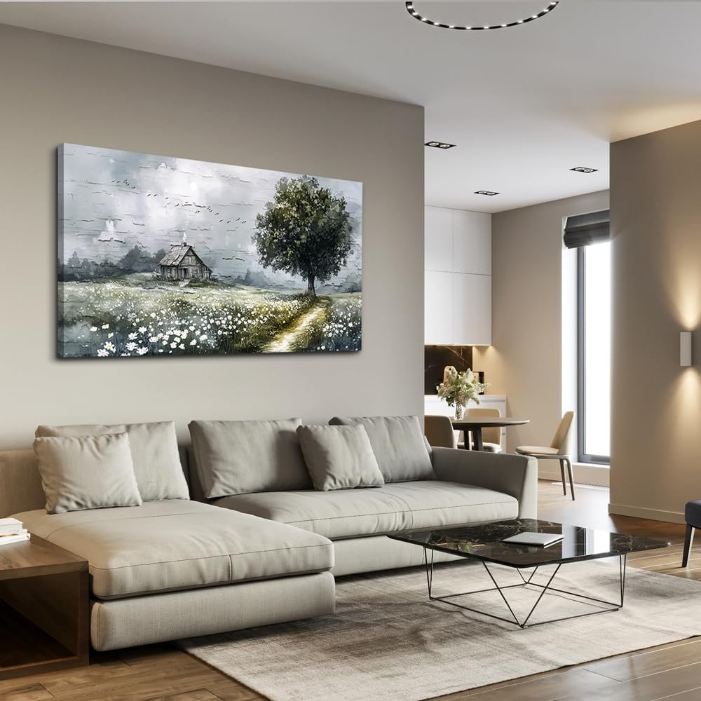 ERQINHUA Large Wall Decor For Bedroom Black Framed Canvas Wall Art For Living Room Office Decorations Misty Forest Wall Paintings Tree Landscape Pictures Artwork Modern Home Decor 30x60 Inches ERQINHUA Large Wall Decor For Bedroom Black Framed Canvas Wall Art For Living Room Office Decorations Misty Forest Wall Paintings Tree Landscape Pictures Artwork Modern Home Decor 30x60 Inches