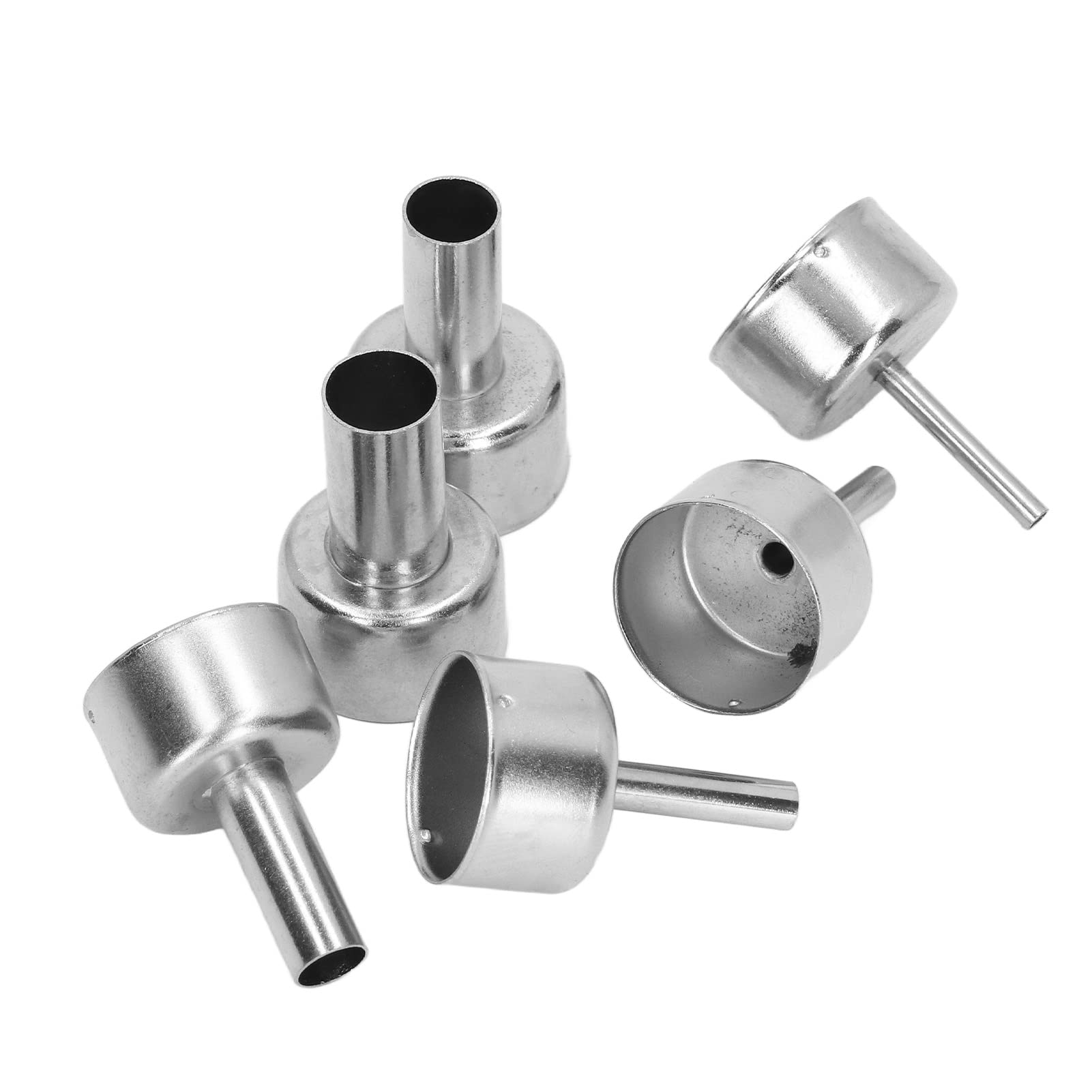Stainless Steel Heat Gun Nozzle Set with 6 Attachments, Various Sizes, Ensuring Stable Air Flowing, for Soldering and Welding