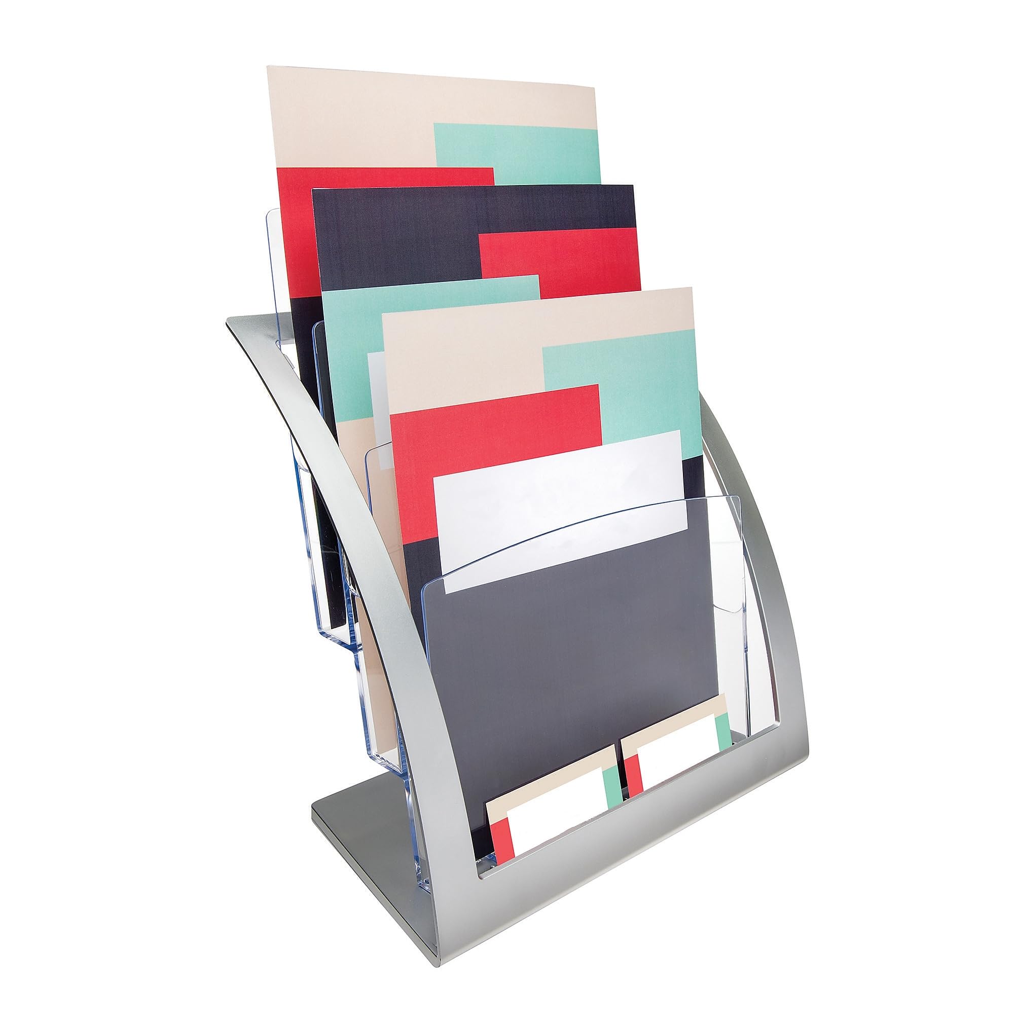 Deflect-o 693745 Zeitungshalter, silberfarben