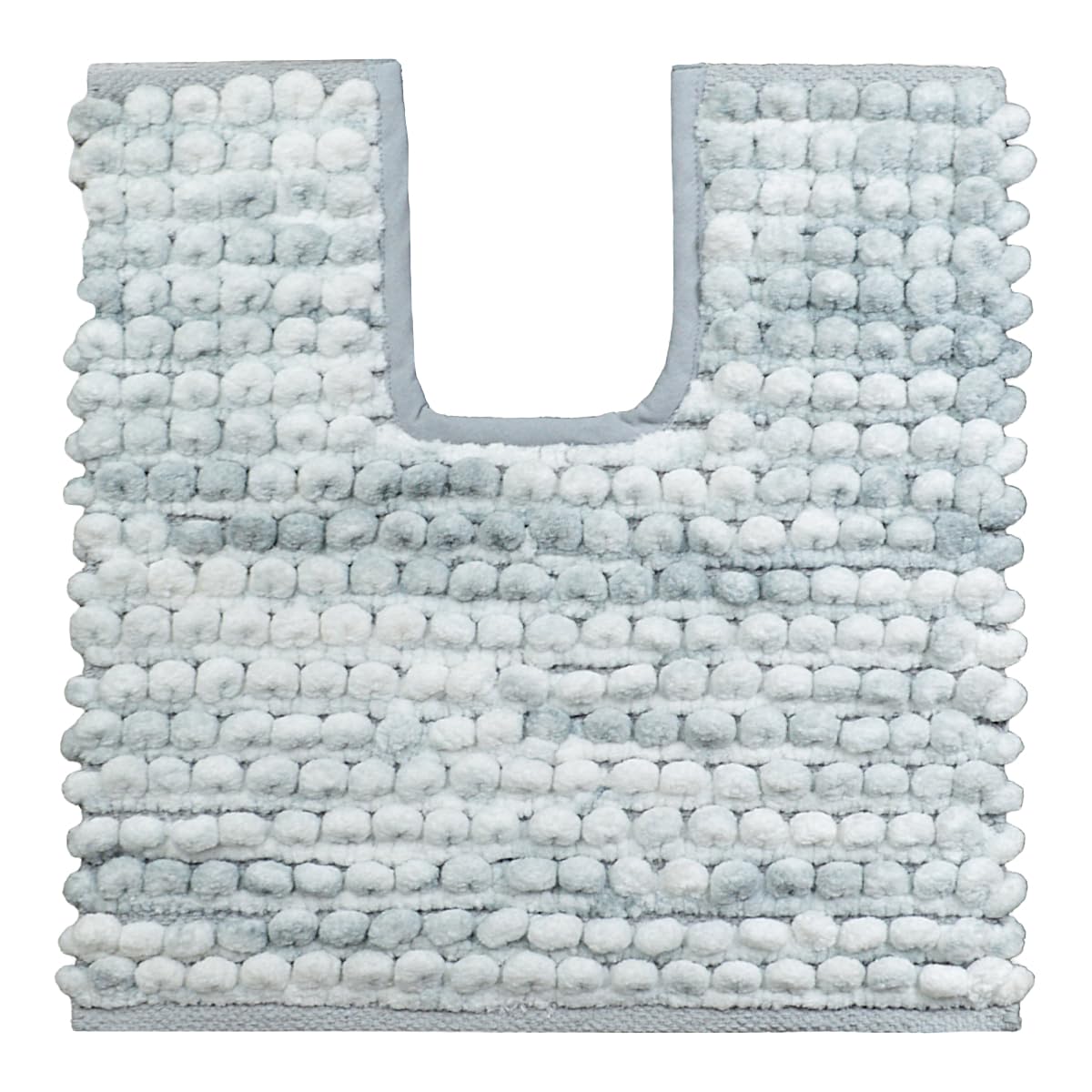 Allure Marl Chunky Bobble Pedestal Mat Non Slip - Super Soft & Absorbent Marble Effect U-Shape Toilet Mat 50 x 50cm (Grey)