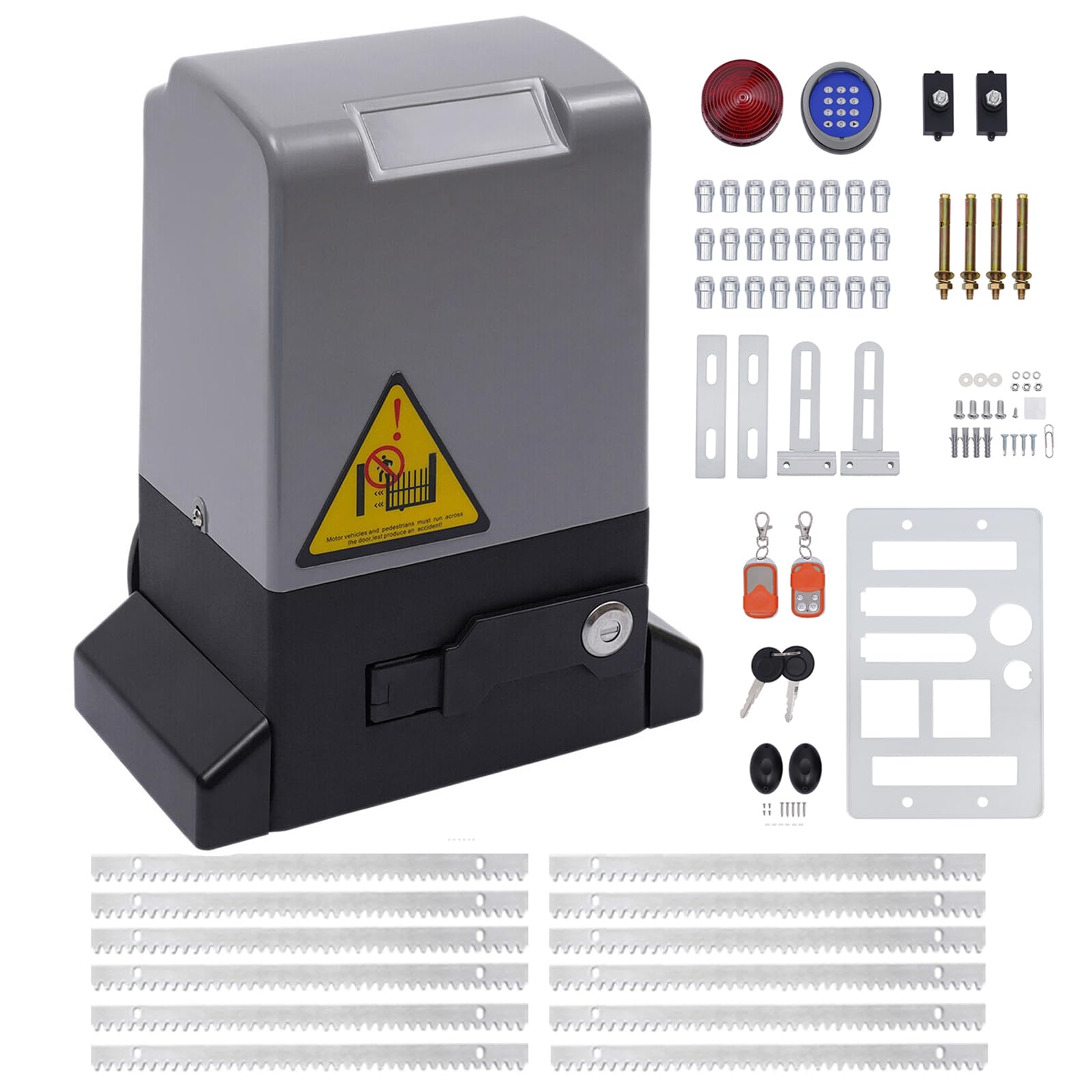 Motor puerta garaje corredera 220V de 370W con teclado inalámbrico y mandos