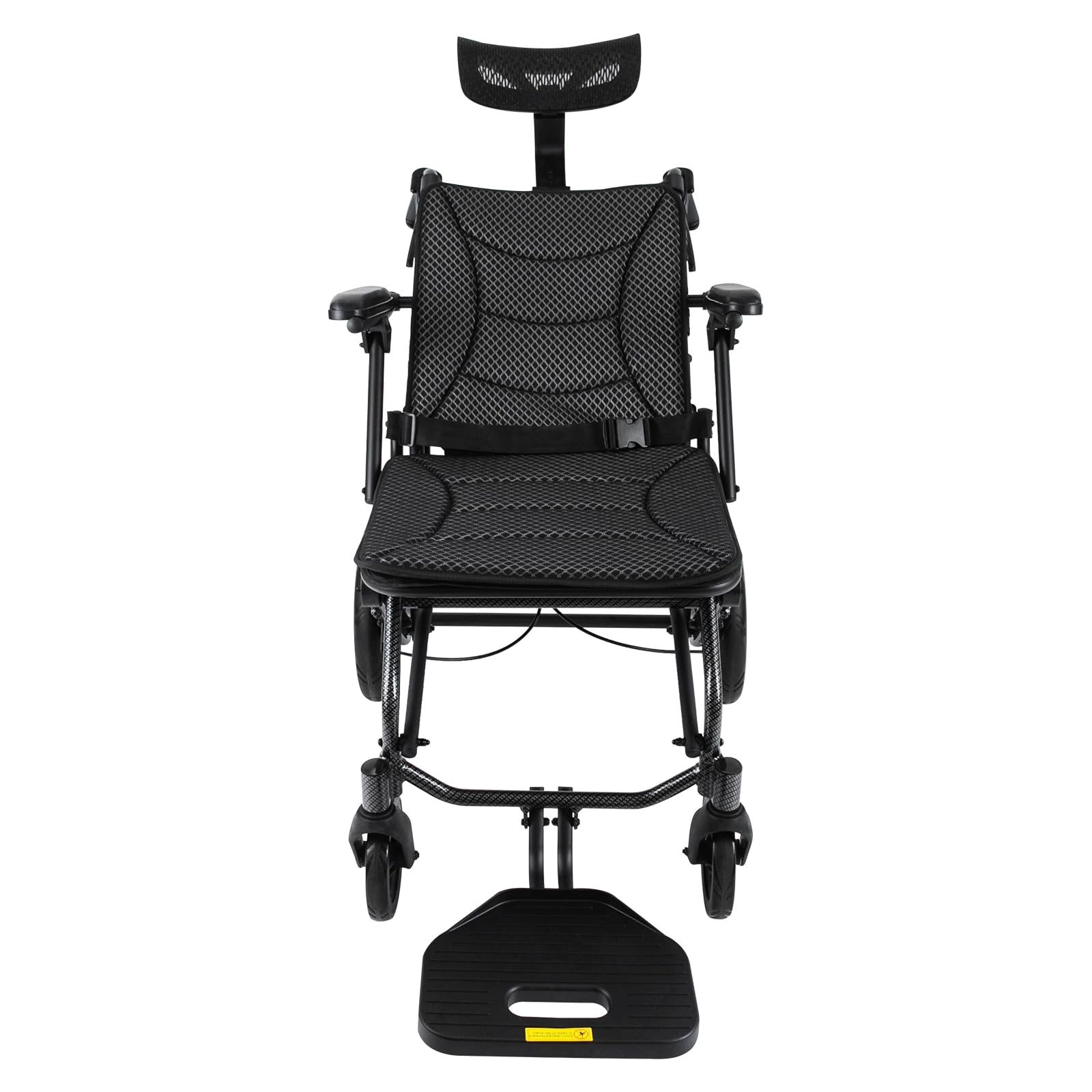 Silla de ruedas con reposacabezas y reposapiés, respaldo ajustable 90°-175°, sillas de ruedas plegables portátiles para personas mayores