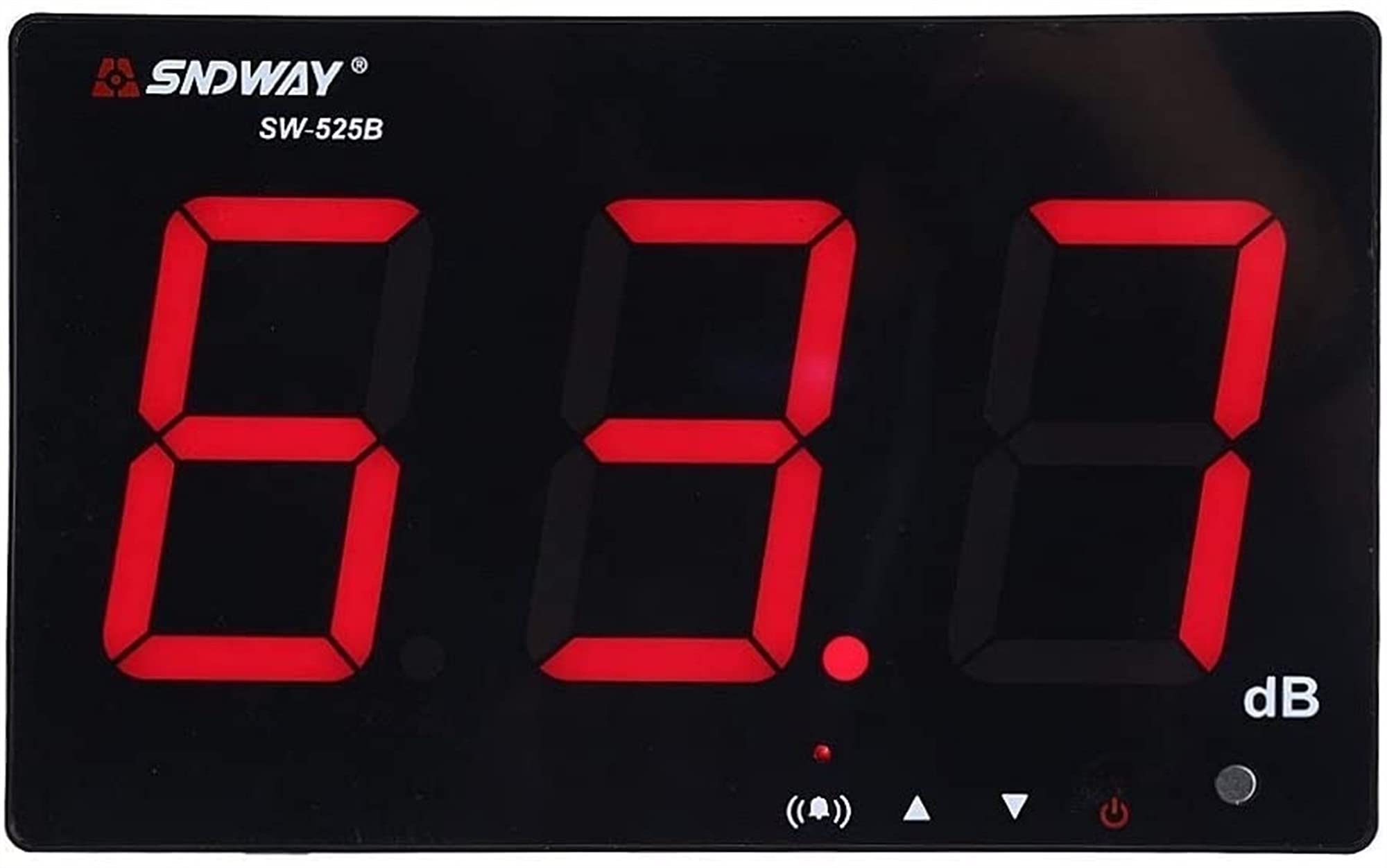 Instrument de Test Sonomètre, 30~130db 9.6" LCD Display Wall Hanging Decibel Noise Measuring Tester with Data Logger & Alarm Noise Measure Equipment (Color : Sw-525b) (Sw525b)