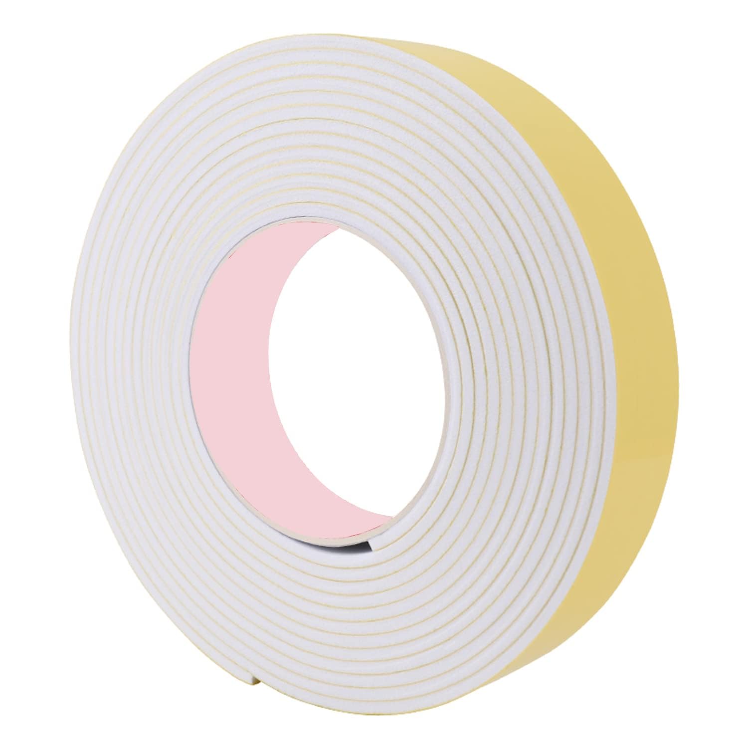 Ruban en mousse d'étanchéité, ruban en mousse 2 pièces simple face 20 mm × 5 M-50 mm × 5 M bande de mousse blanche avec support adhésif, épaisseur 2 mm, 50 mm × 5 m (couleur : blanc, taille : 30 mm x
