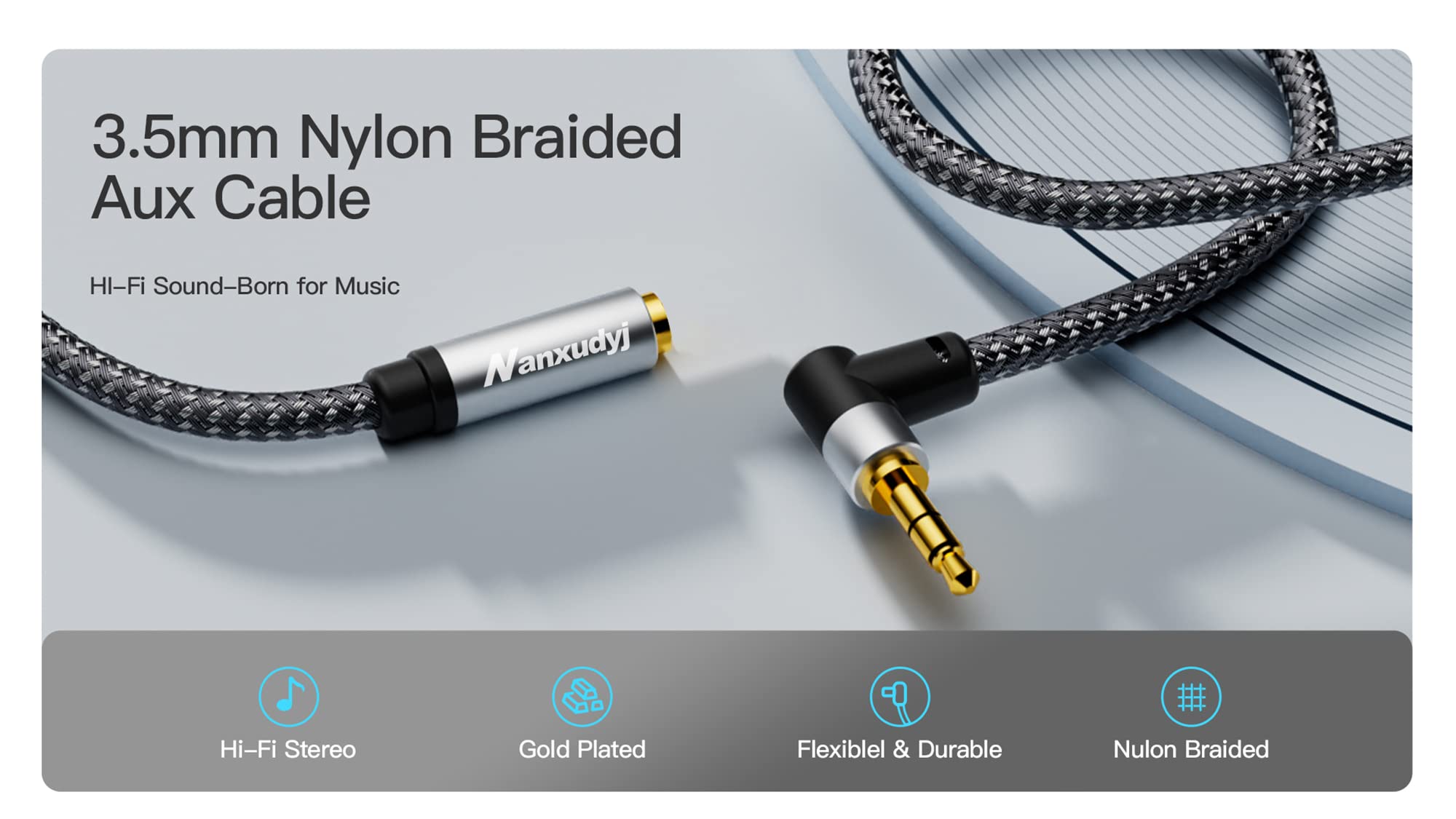 Cable de extensión de auriculares de 3.5 mm, ángulo recto de 1.5 m, tabletas, reproductores multimedia