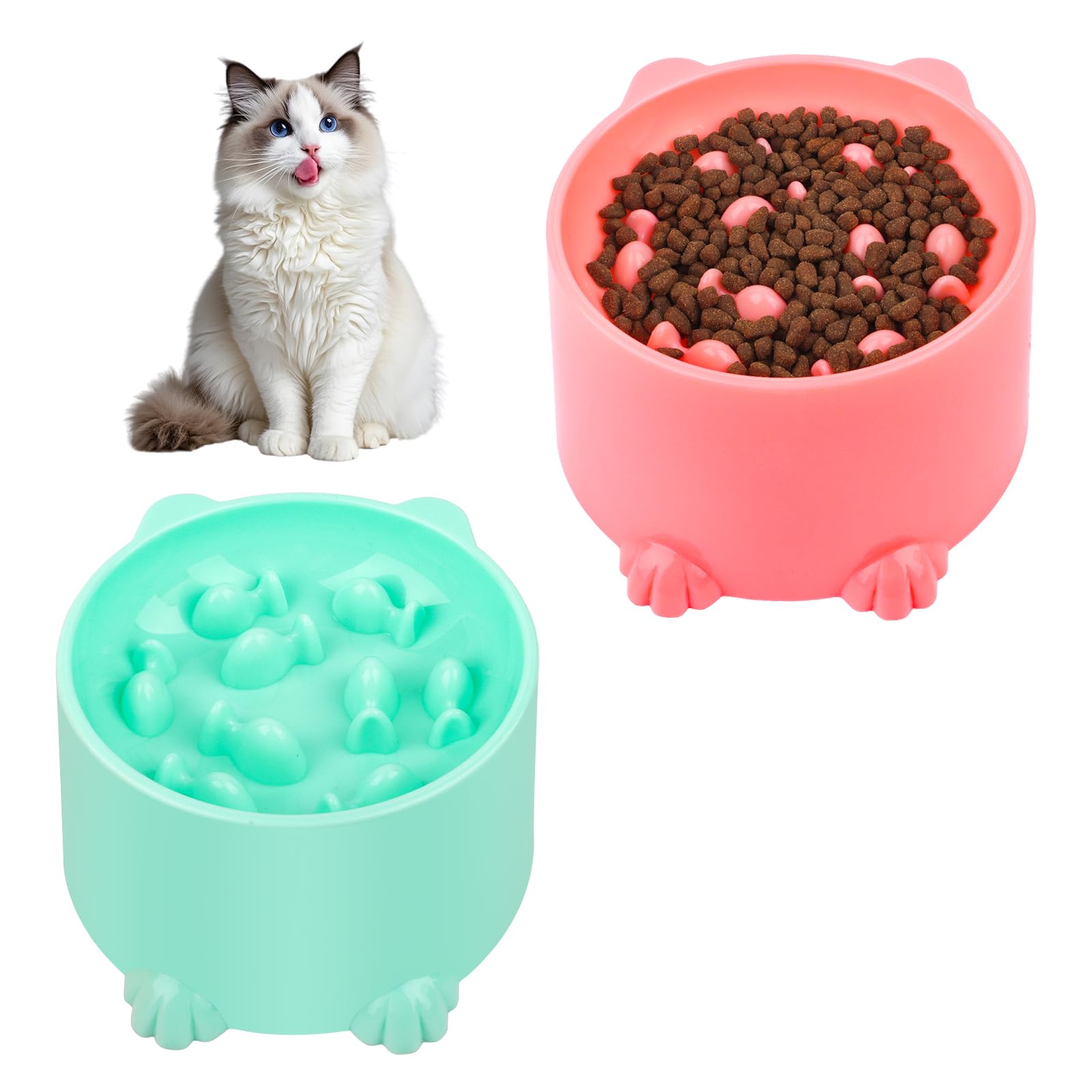 VFANDV Gato Alimentación Lenta, Comedero Perro Antivoracidad, comedero Lento para Comida húmeda, Antideslizante Durable, Promueve Alimentación Saludable y Digestión Lenta