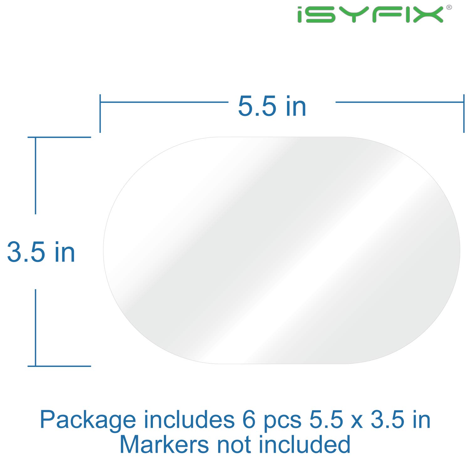 iSYFIX Magnetyczne notatki suchościeralne do tablicy, 14 x 8,9 cm, 6 sztuk, elipsa, dekoracyjna tablica magnetyczna do kuchni, dekoracji, biura, list zakupów, metalowych pudełek, przechowywania i nie