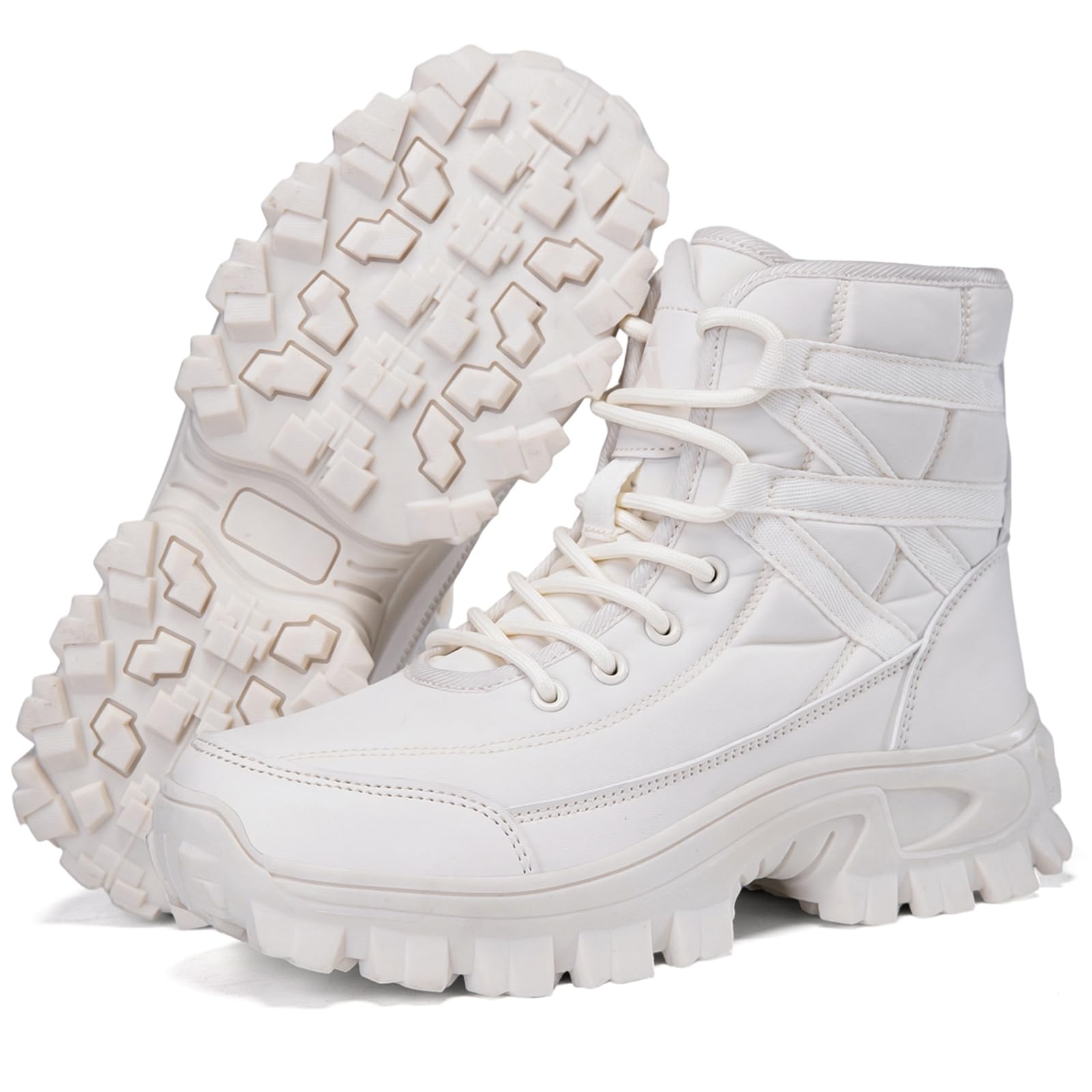 CUTEHEELS Damskie buty zimowe typu sneaker, z podszewką z antypoślizgową podeszwą TPR, zapewnia gładkie drogi i codzienny komfort