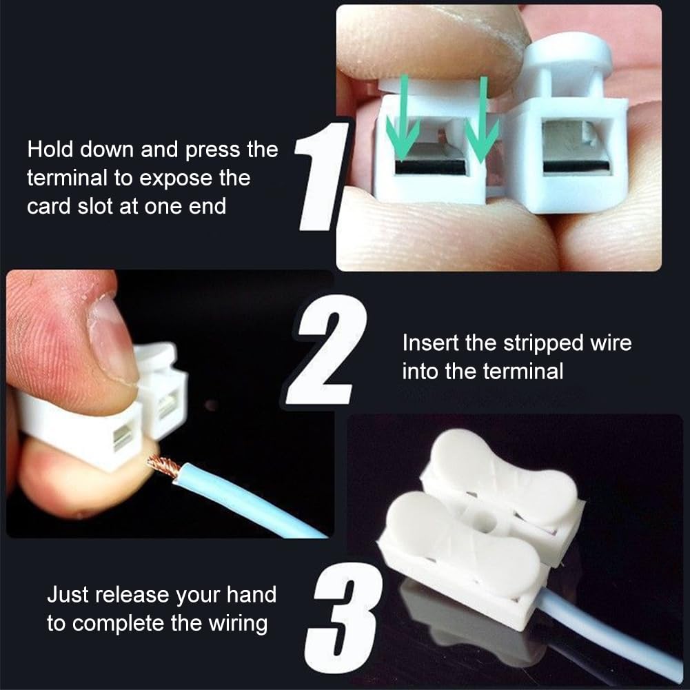 100 Pcs Electrical Connectors Block, Electrical Wire Connectors Push Fit - Image 4