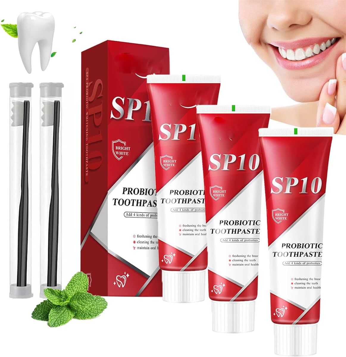 Cophksu Sp10 Probiotic Toothpaste,Sp-10 Ultra Whitening Toothpaste,Super Probiotic Toothpaste,Sp-10 Brightening Super Probiotics Whitening Toothpaste,Deep Cleaning, Fresh Breath Stain Removal (3 Pcs)